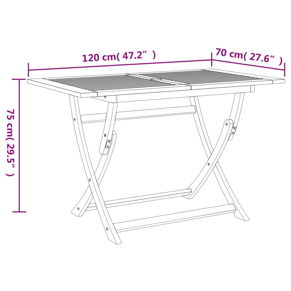 vidaXL Ensemble à manger de jardin 5 pcs Bois d'acacia solide