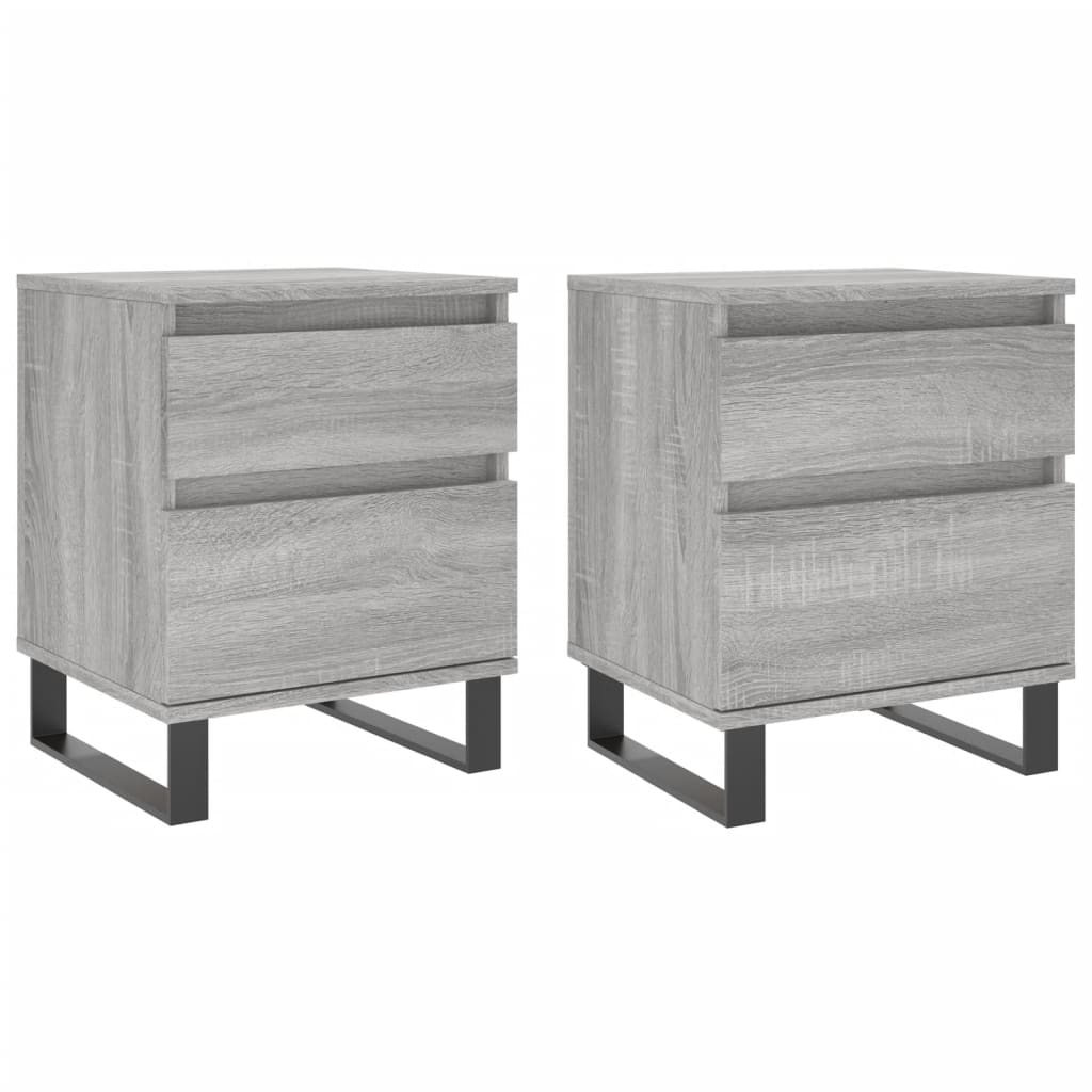 vidaXL Tables de chevet 2 pcs sonoma gris 40x35x50 cm bois ingénierie