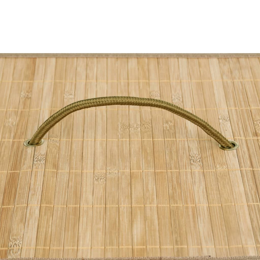 vidaXL Panier à linge avec 2 sections bambou 100 L