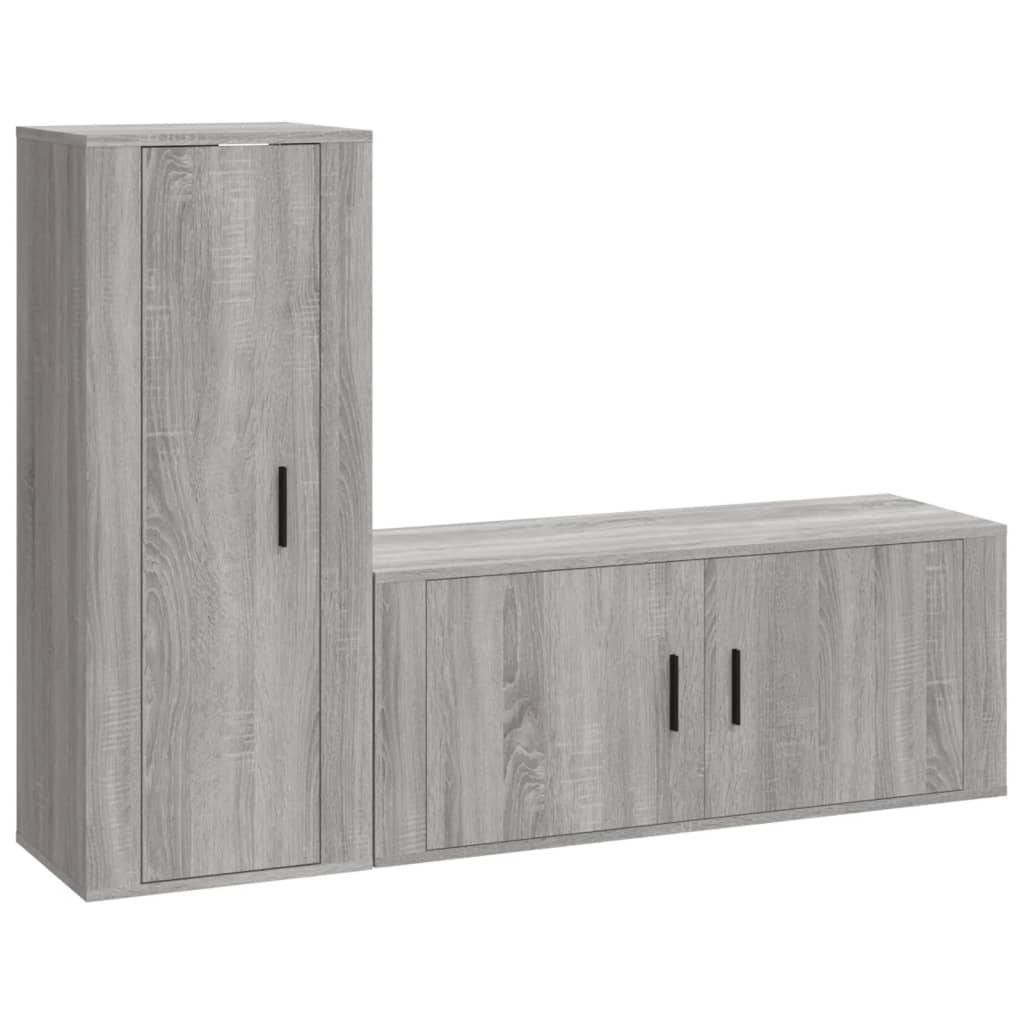 vidaXL Ensemble de meubles TV 2 pcs Sonoma gris Bois d'ingénierie