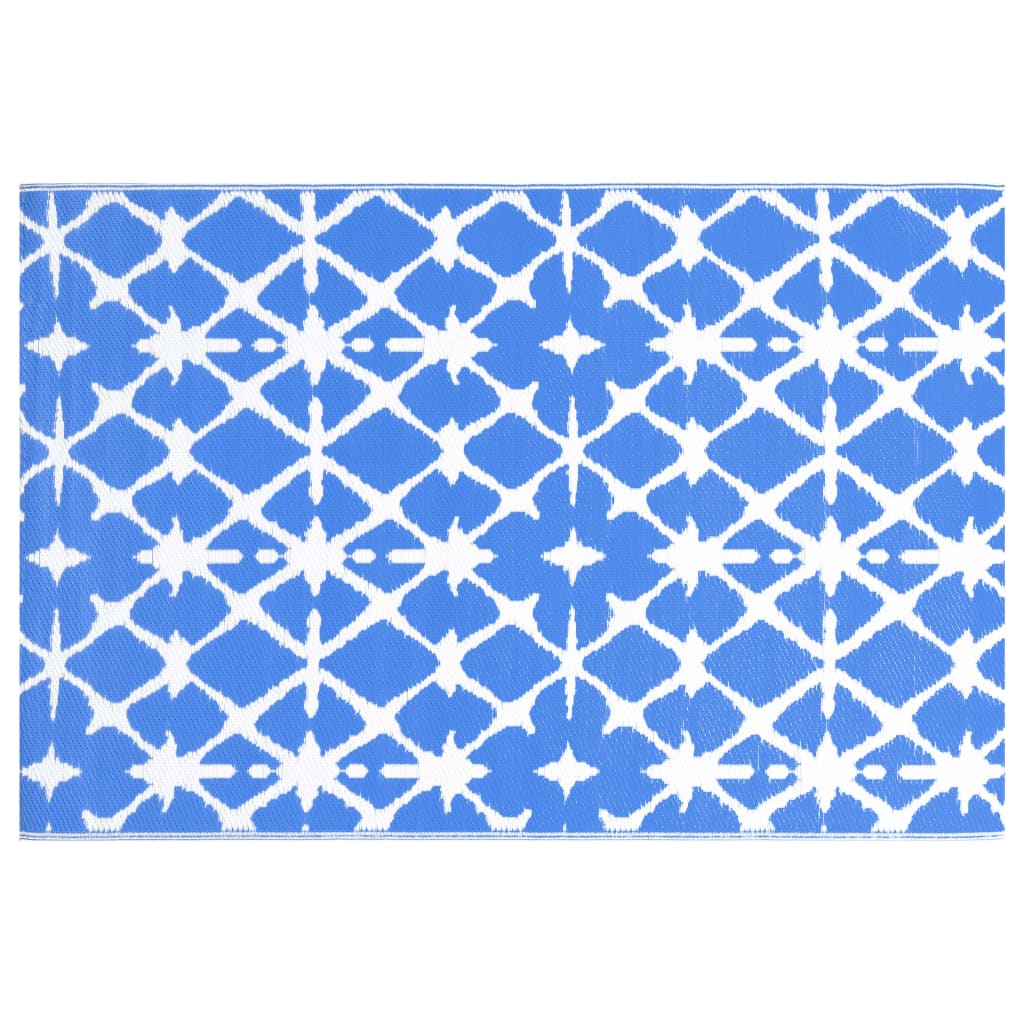 vidaXL Tapis d'extérieur Bleu et blanc 190x290 cm PP