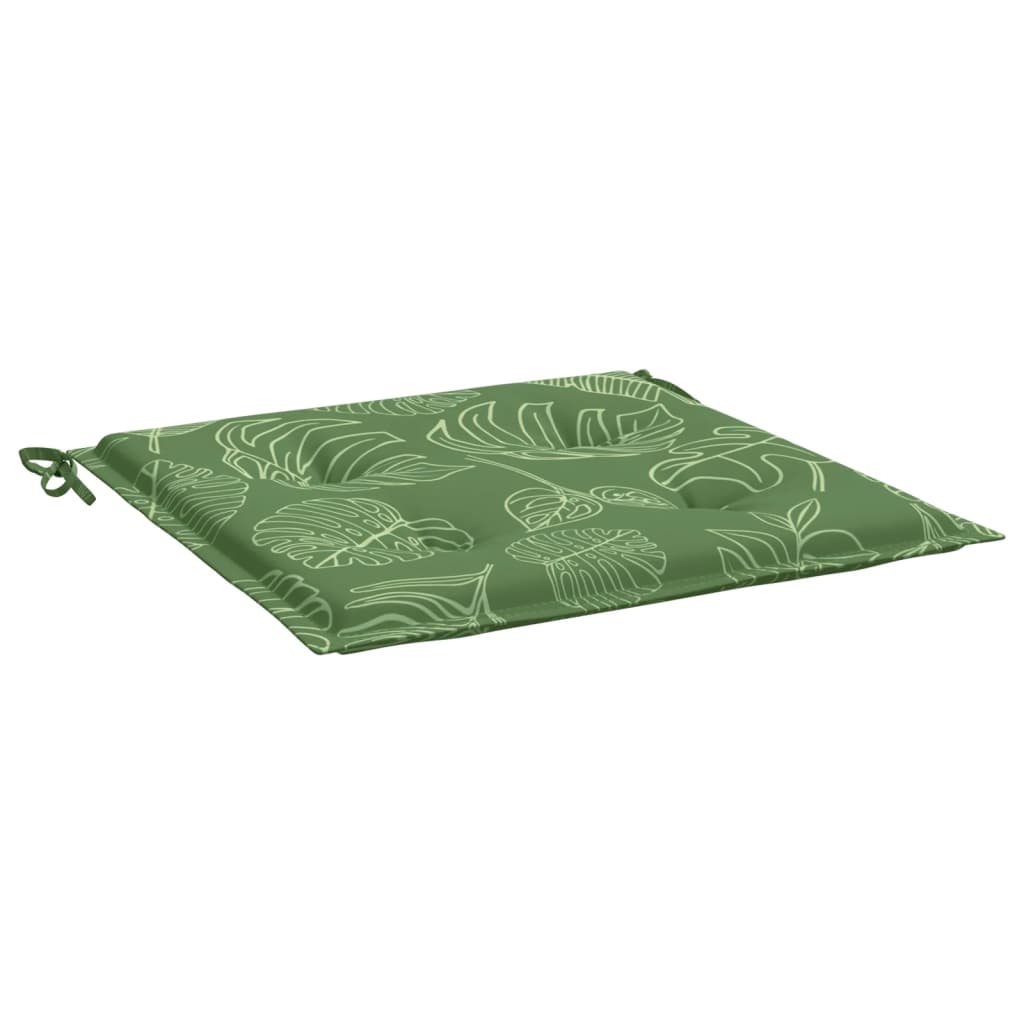 vidaXL Coussins de chaise lot de 2 motif de feuilles 50x50x3 cm tissu