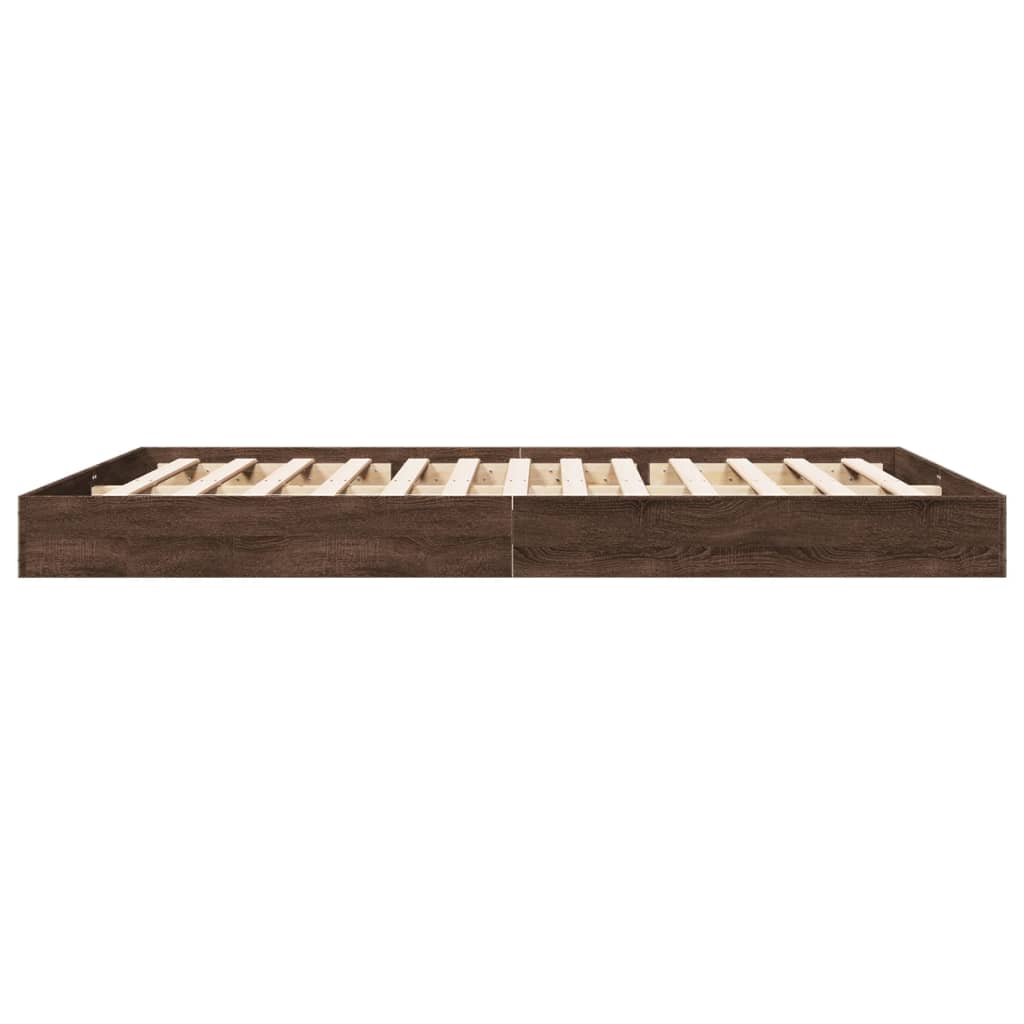 vidaXL Cadre de lit sans matelas chêne marron 150x200 cm