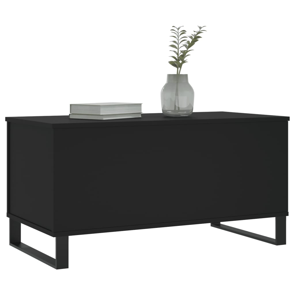 vidaXL Table basse Noir 90x44,5x45 cm Bois d'ingénierie