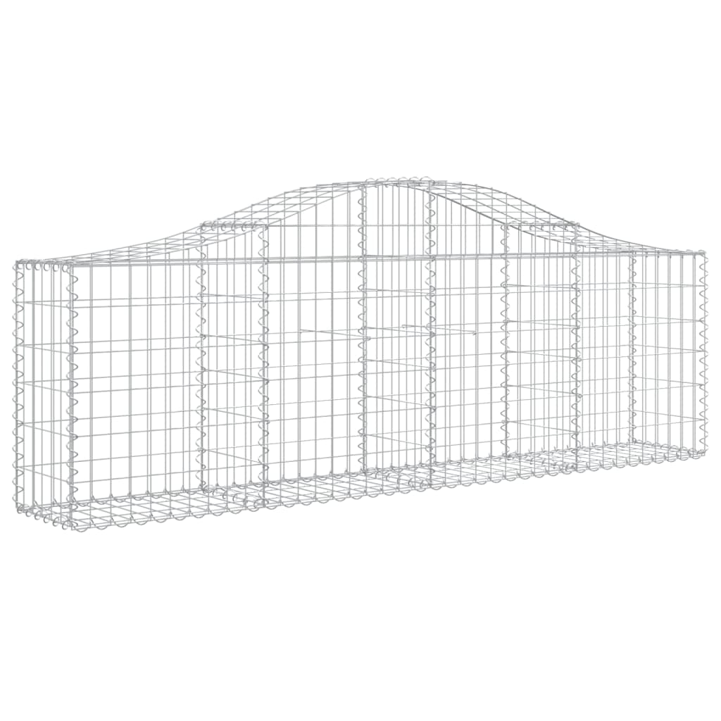 vidaXL Panier de gabions arqué 200x30x60/80 cm Fer galvanisé