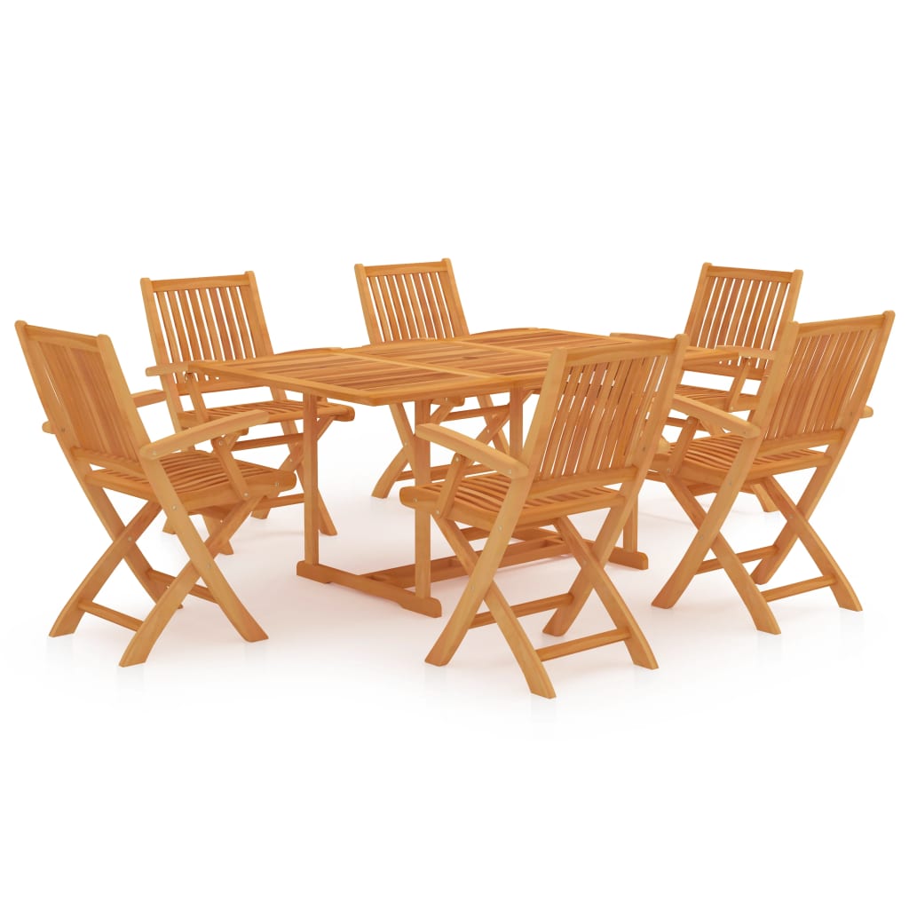 vidaXL Ensemble à manger de jardin 7 pcs Bois de teck massif