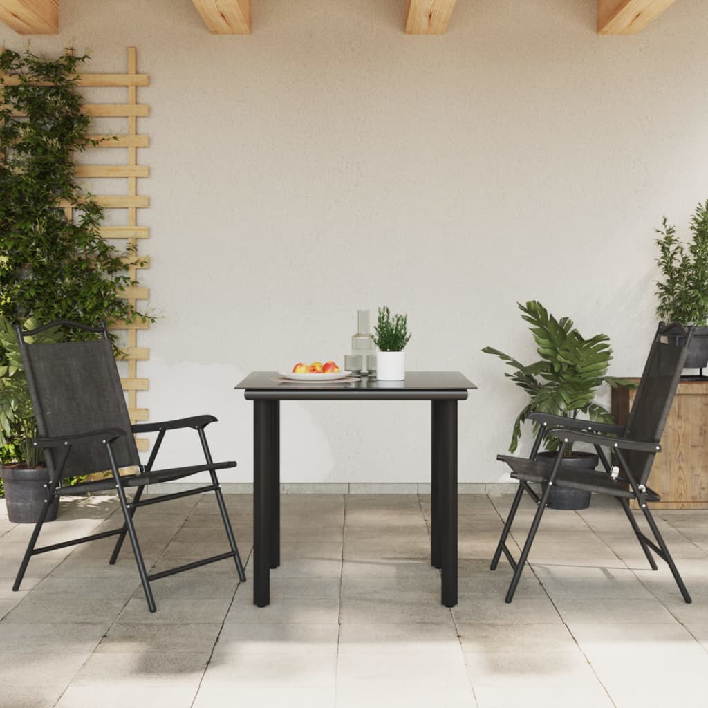 vidaXL Chaises de jardin pliables lot de 2 en acier et textilène