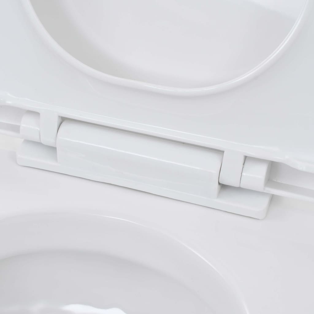 vidaXL WC suspendu en céramique Blanc