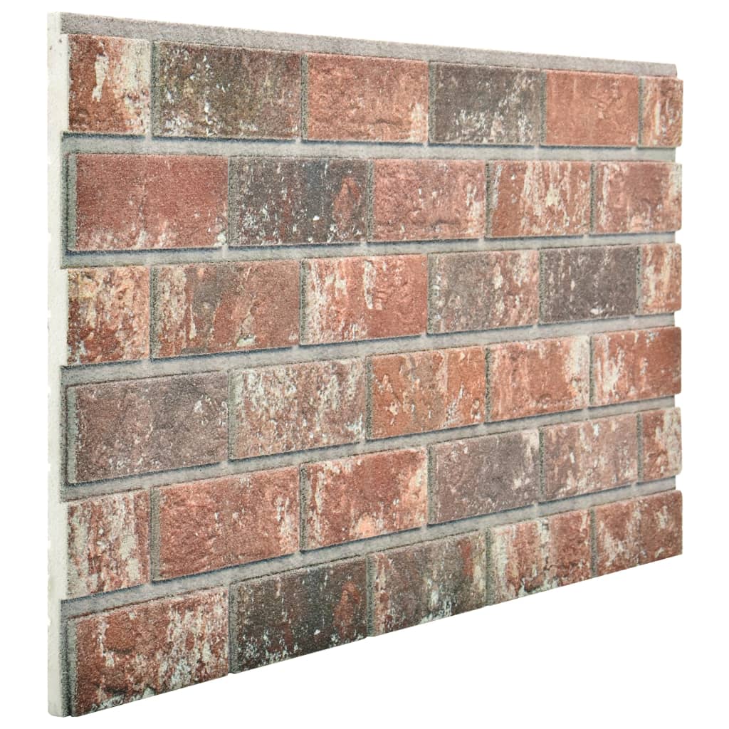 vidaXL Panneaux muraux 3D design de brique marron foncé/gris 10pcs EPS