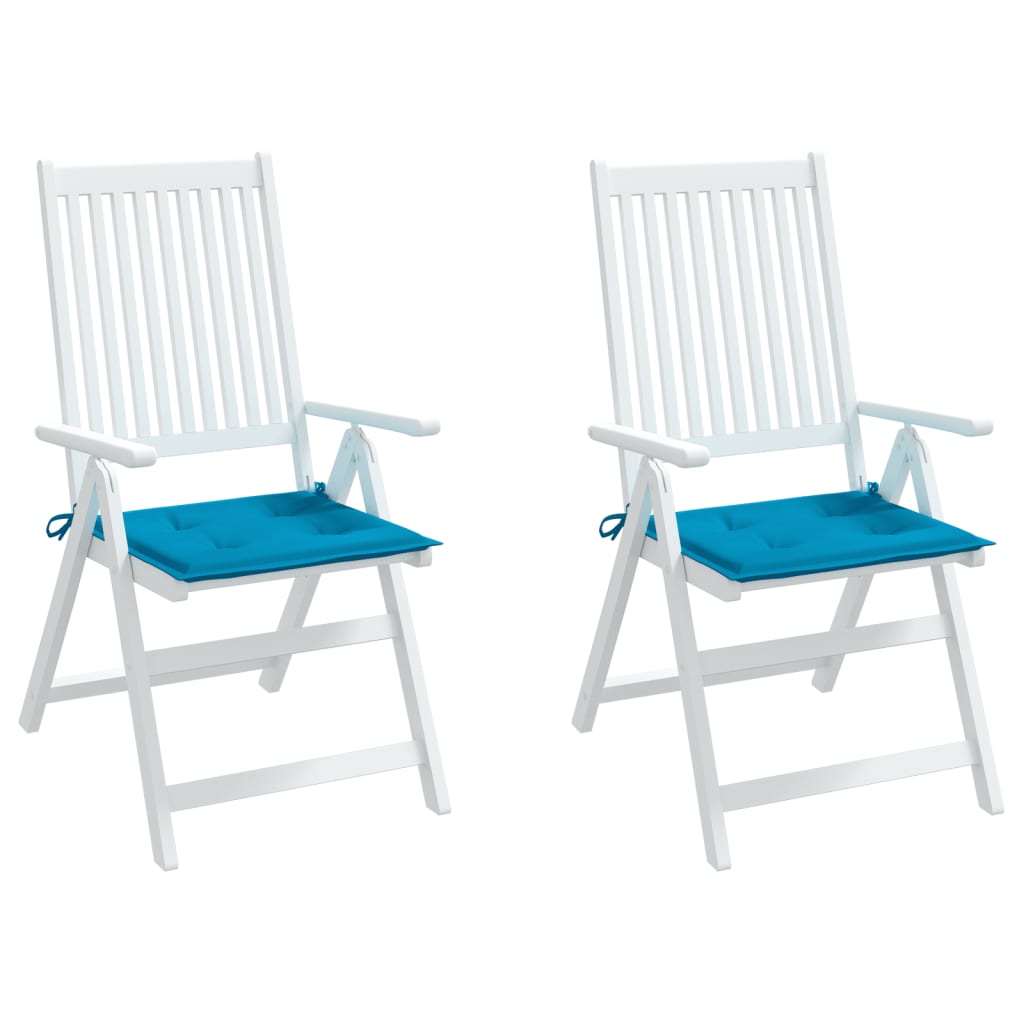 vidaXL Coussins de chaise de jardin 2 pcs bleu 50x50x3 cm tissu oxford