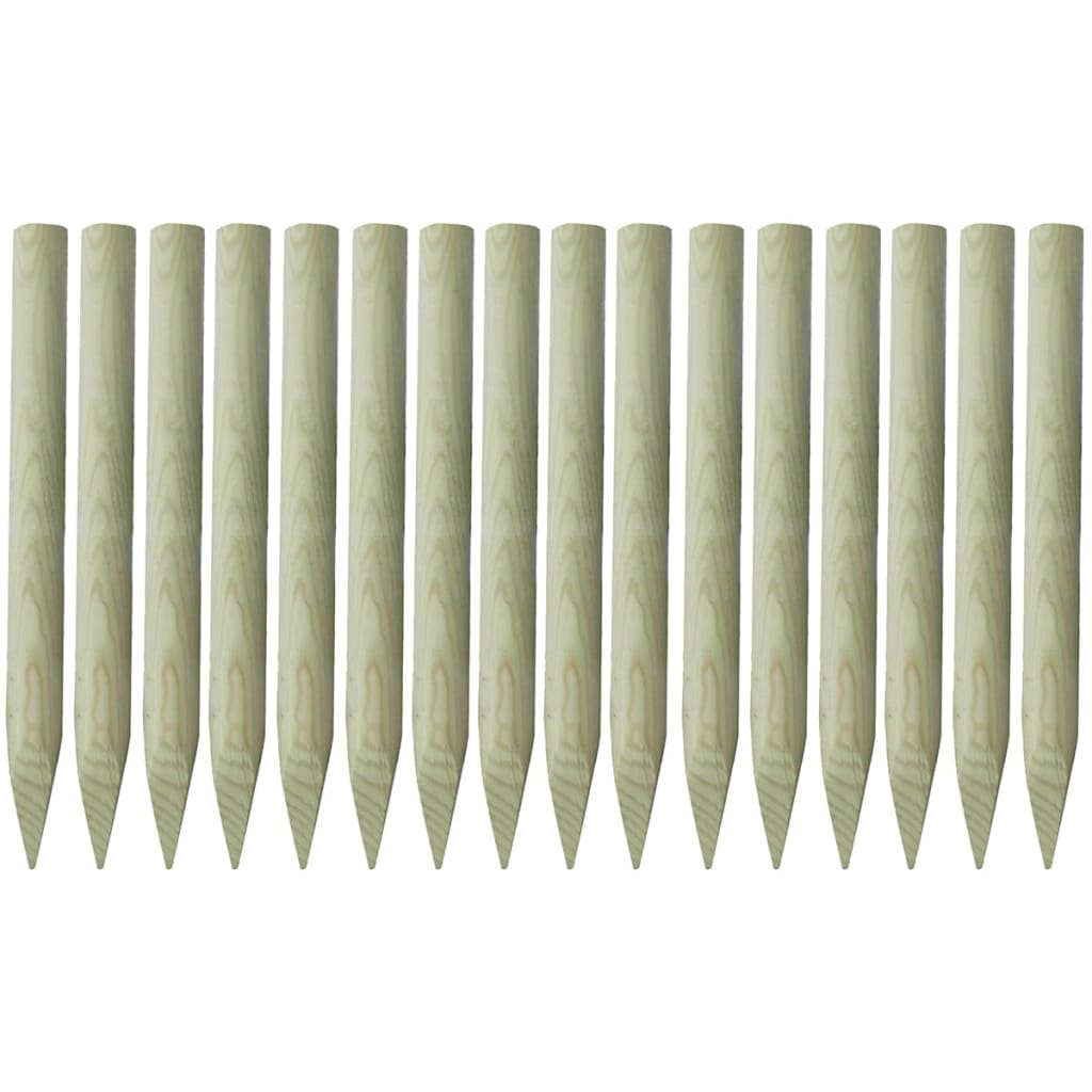 vidaXL Poteaux pointus de clôture 16 pcs Bois imprégné 100 cm