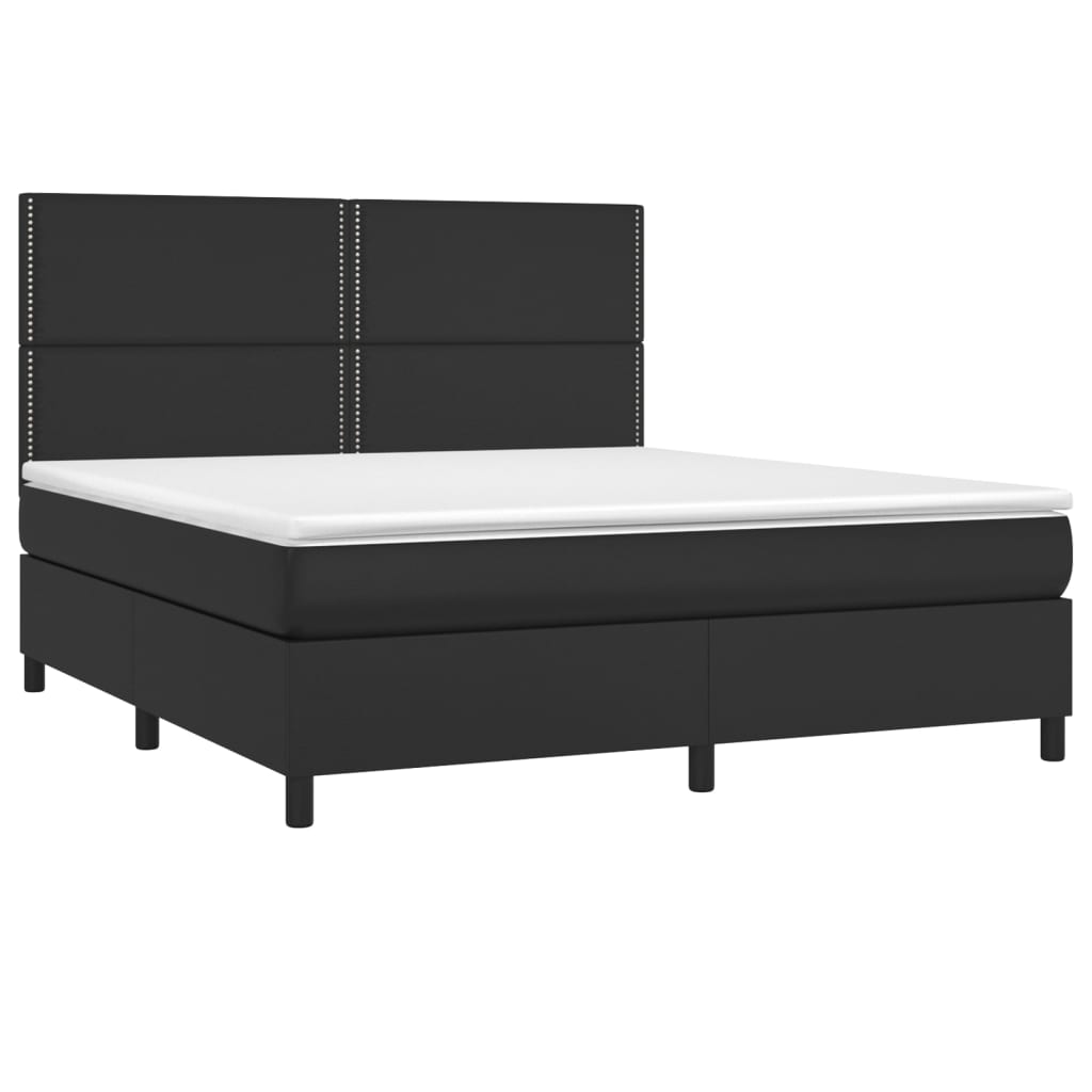 vidaXL Sommier à lattes de lit avec matelas et LED Noir 180x200 cm