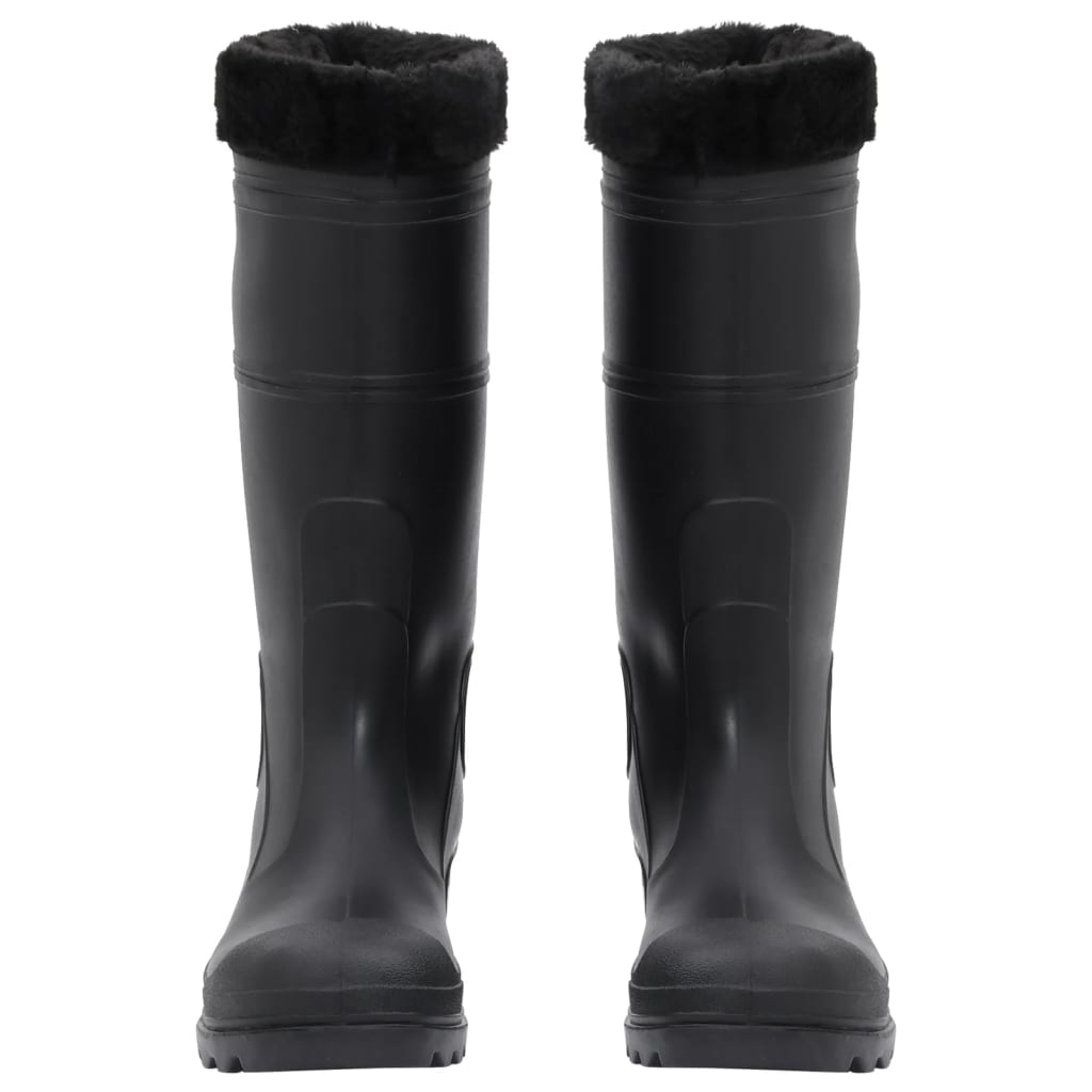vidaXL Bottes de pluie avec chaussettes amovibles noir taille 42 PVC