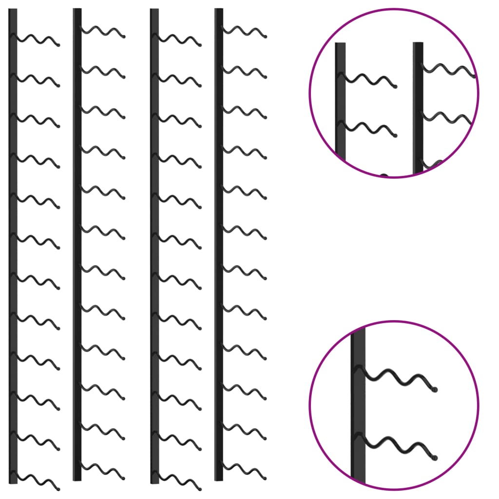 vidaXL Casiers à bouteilles muraux pour 48 bouteilles 2 pcs Noir Fer