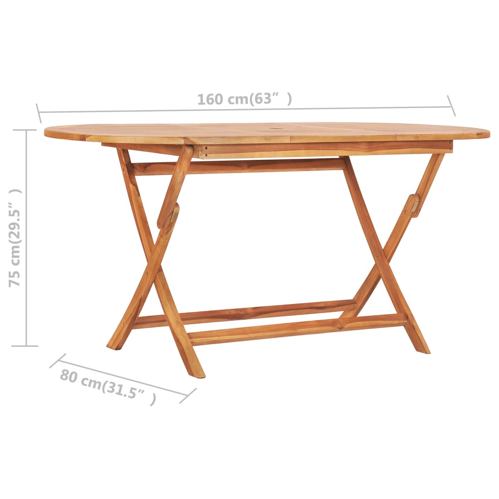 vidaXL Ensemble à manger d'extérieur pliable 7 pcs Bois solide de teck