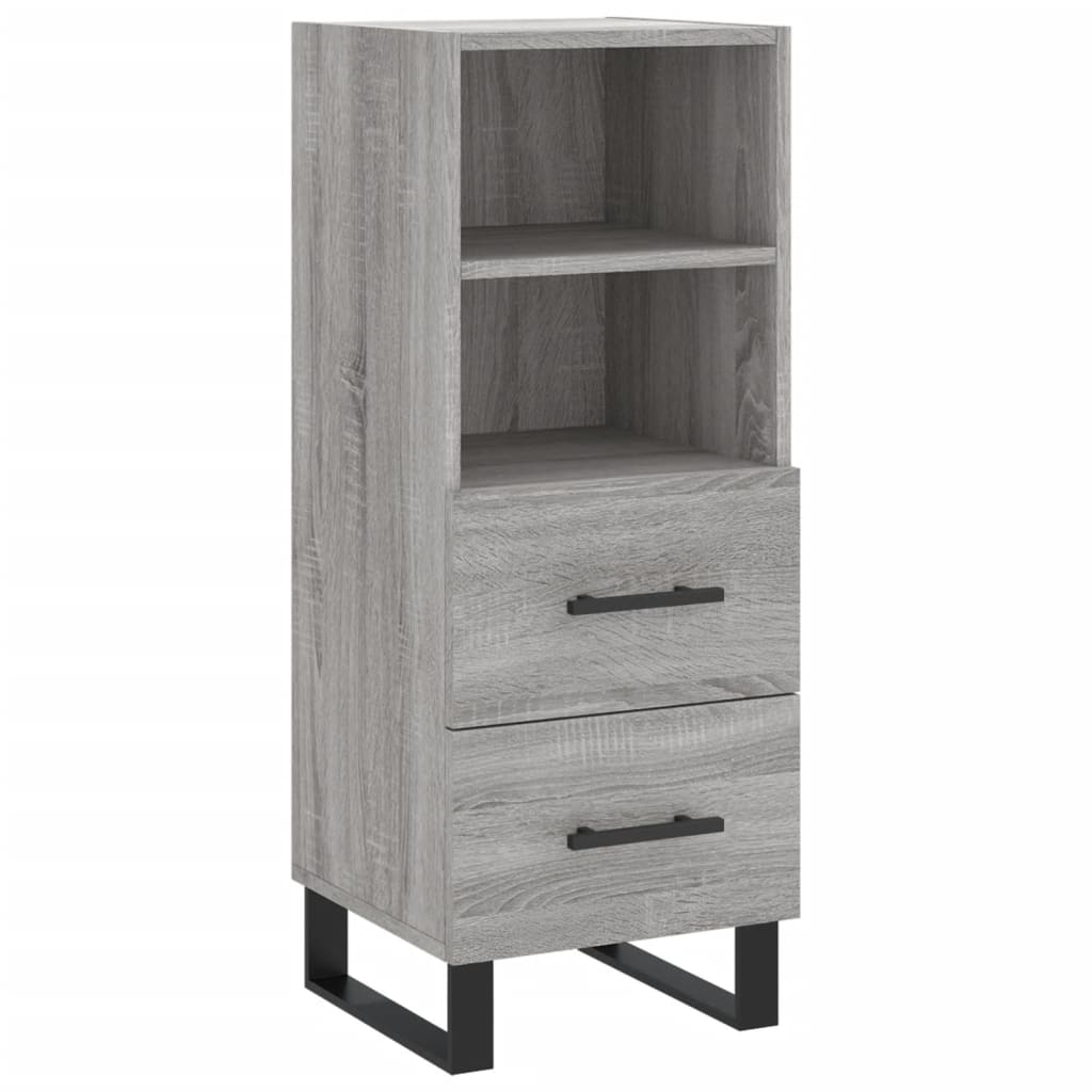 vidaXL Buffet haut Sonoma gris 34,5x34x180 cm Bois d'ingénierie