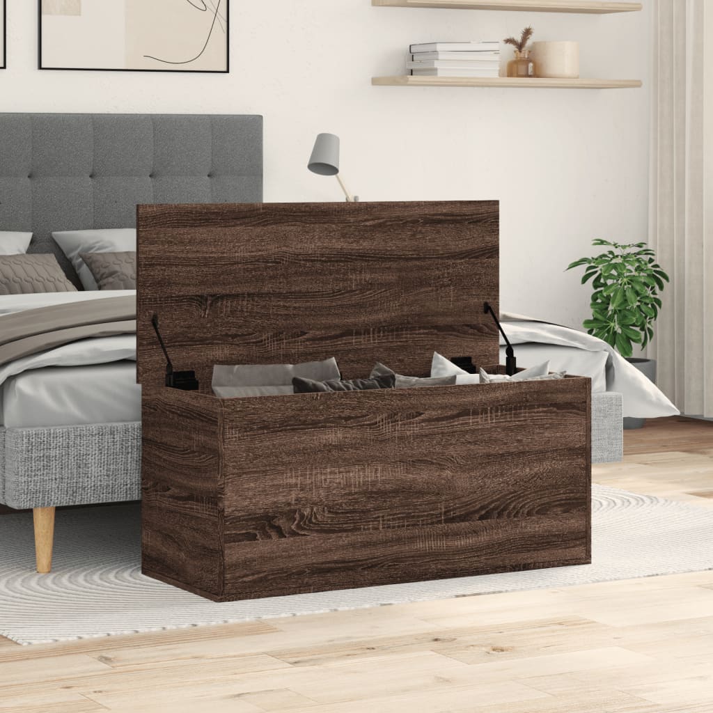 vidaXL Boîte de rangement chêne marron 100x42x46 cm bois d'ingénierie