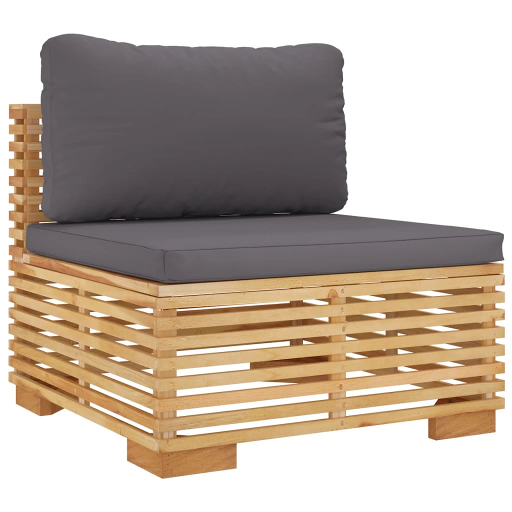 vidaXL Salon de jardin 4 pcs avec coussins Bois de teck solide