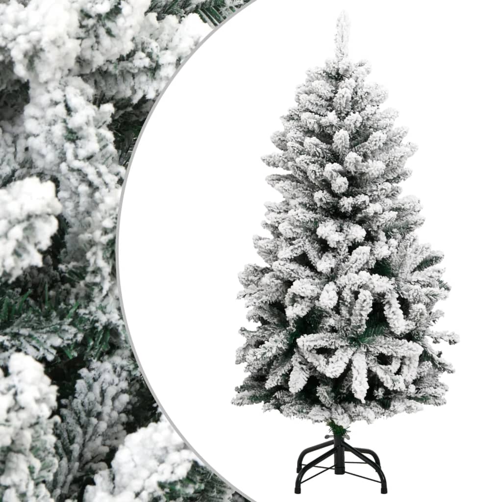 vidaXL Sapin de Noël artificiel à charnières avec neige floquée 120 cm