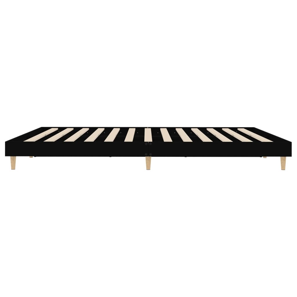 vidaXL Cadre de lit sans matelas noir 150x200 cm bois d'ingénierie