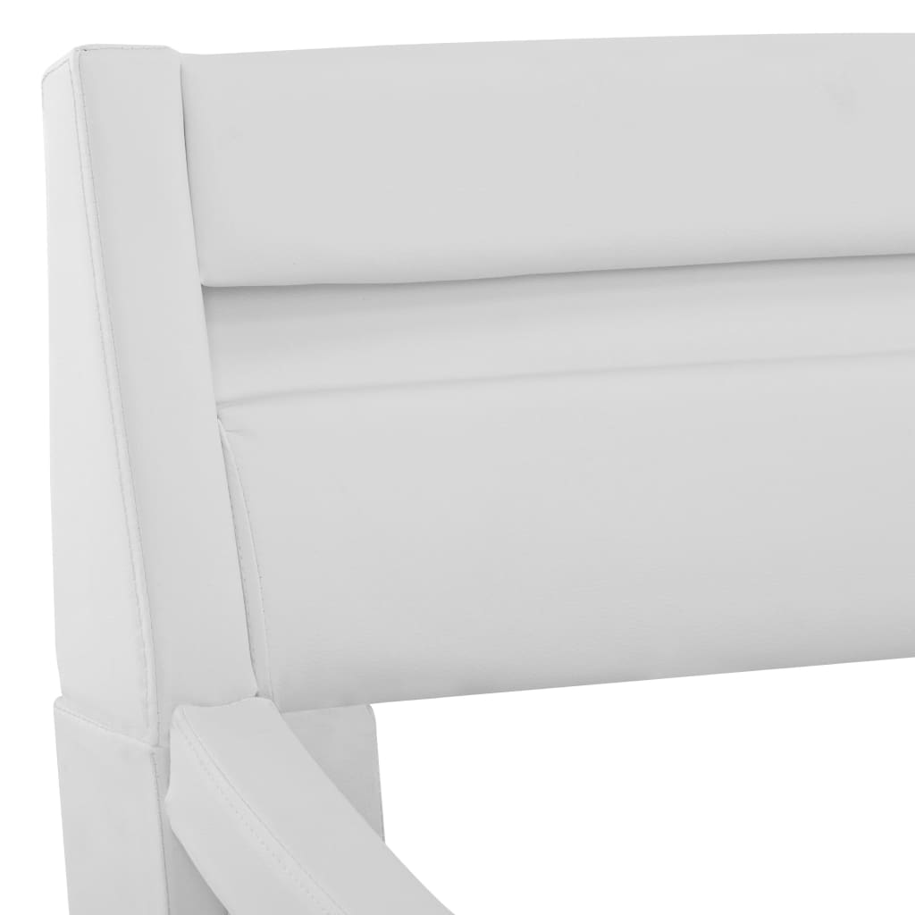 vidaXL Cadre de lit avec LED Blanc Similicuir 90x200 cm