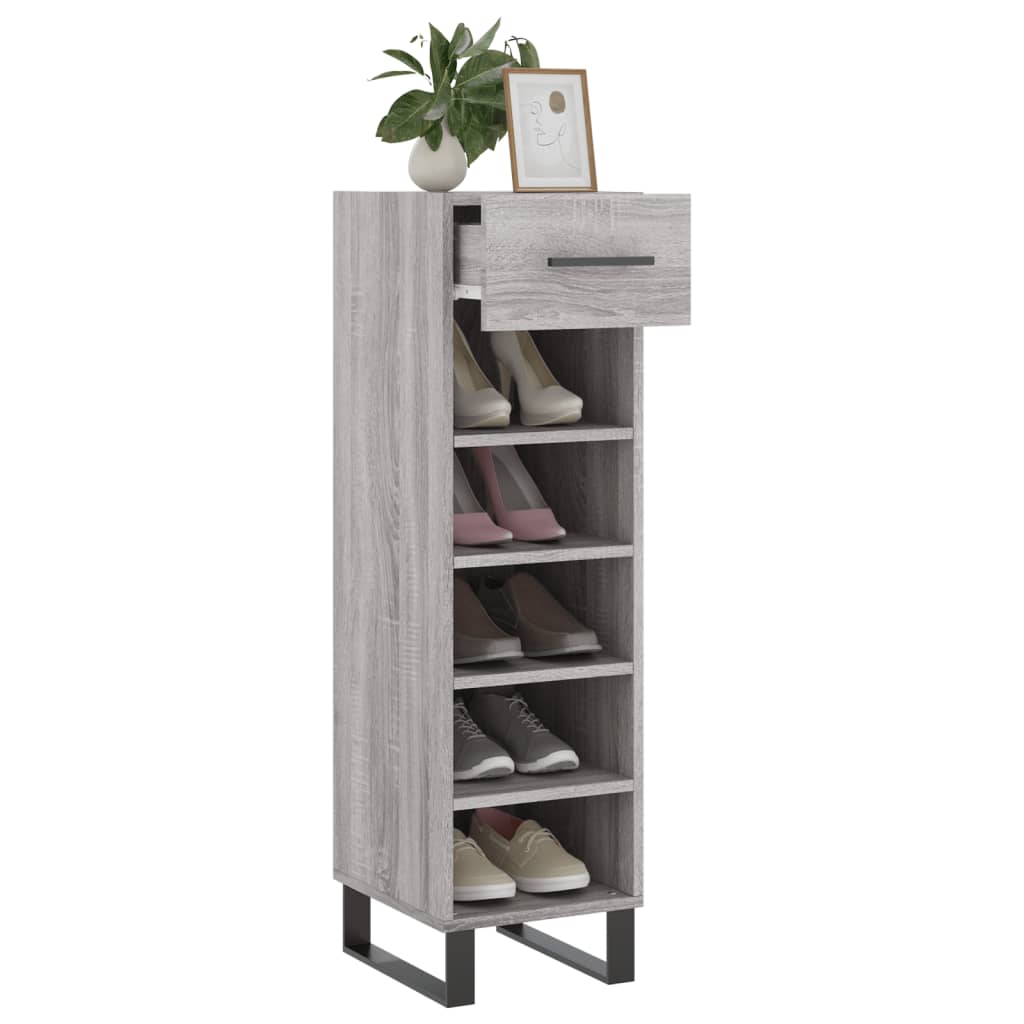 vidaXL Meuble à chaussures sonoma gris 30x35x105 cm bois d'ingénierie