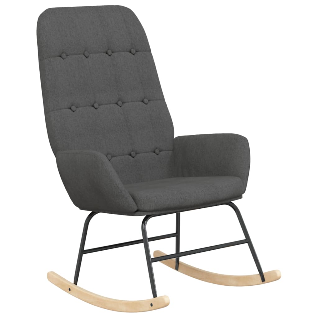 vidaXL Chaise à bascule avec repose-pied Gris foncé Tissu