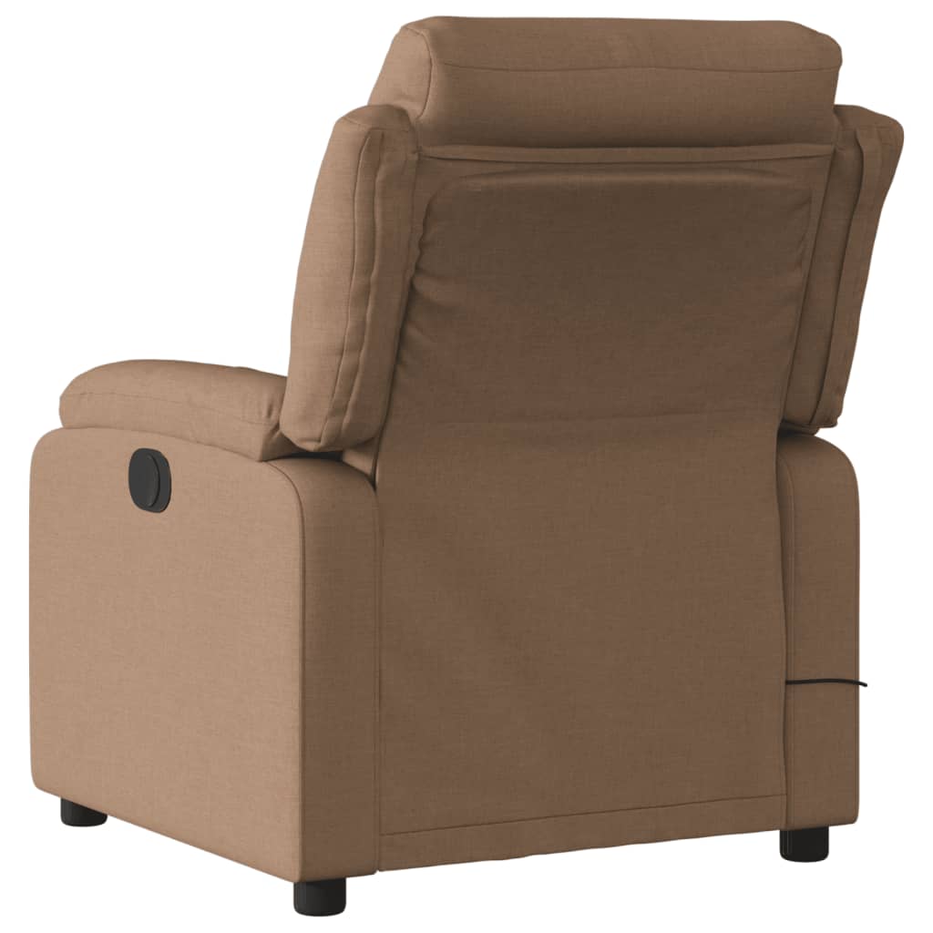 vidaXL Fauteuil inclinable de massage électrique marron tissu