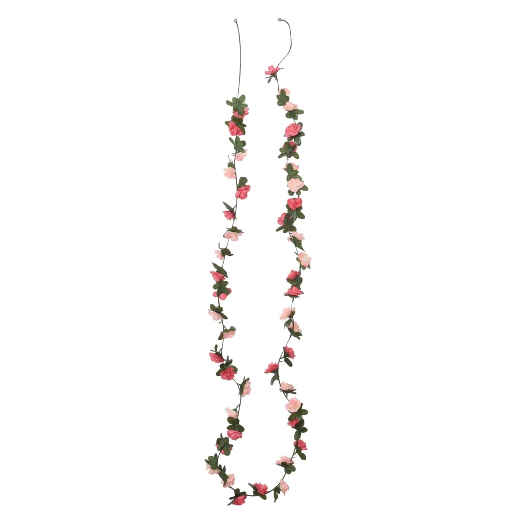 vidaXL Guirlandes de fleurs de Noël 6 pcs rose 240 cm