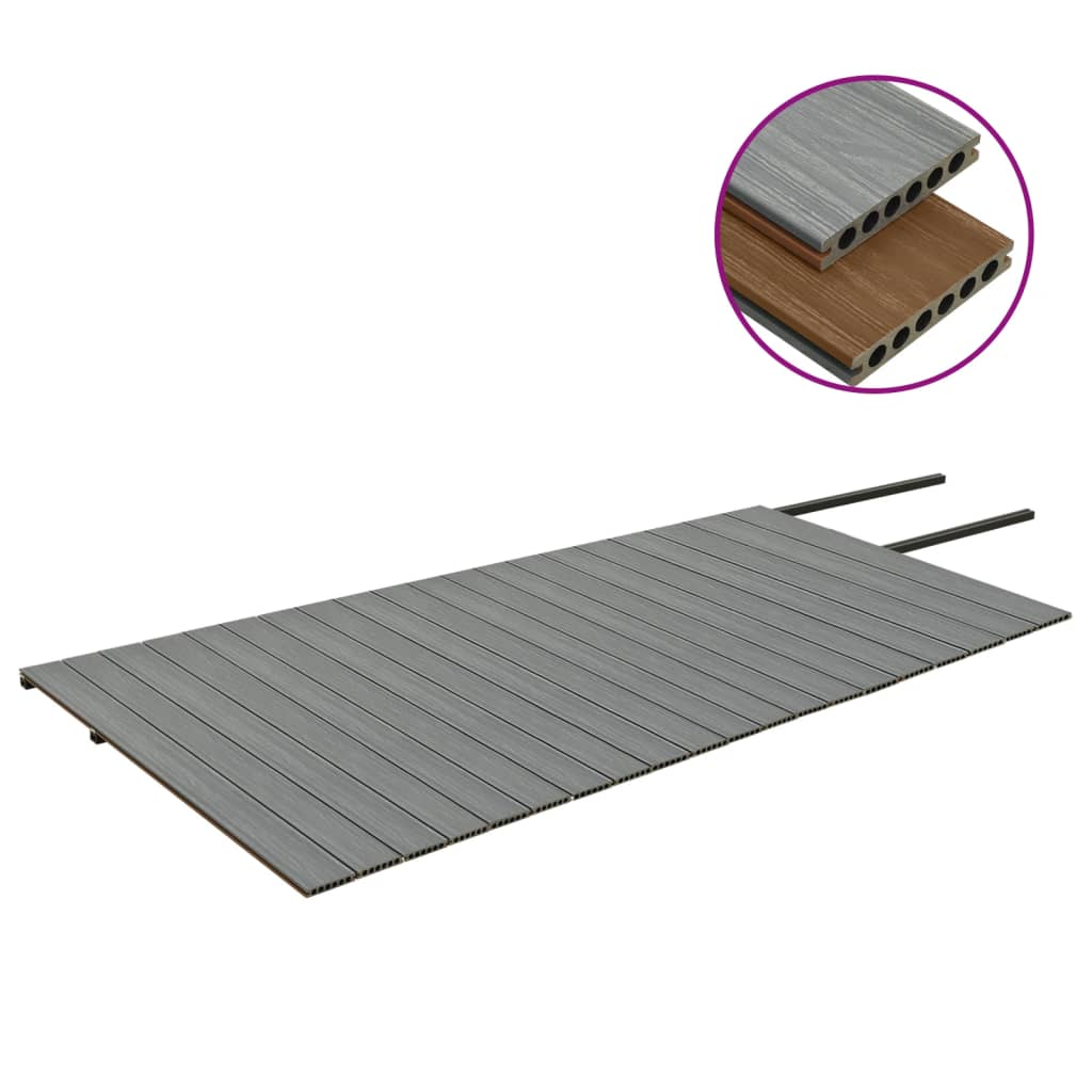 vidaXL Panneaux de terrasse et accessoires WPC Marron/gris 40 m² 2,2 m