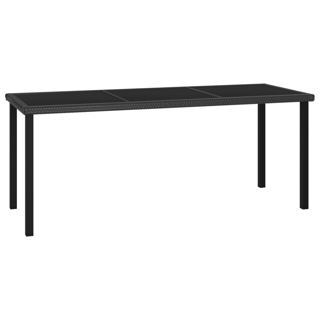 vidaXL Table à dîner de jardin Noir 180x70x73 cm Résine tressée