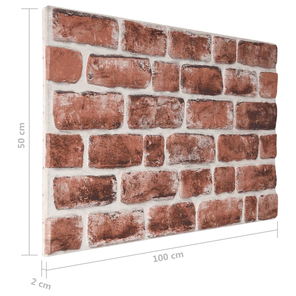 vidaXL Panneaux muraux 3D design brique marron foncé 10 pcs EPS