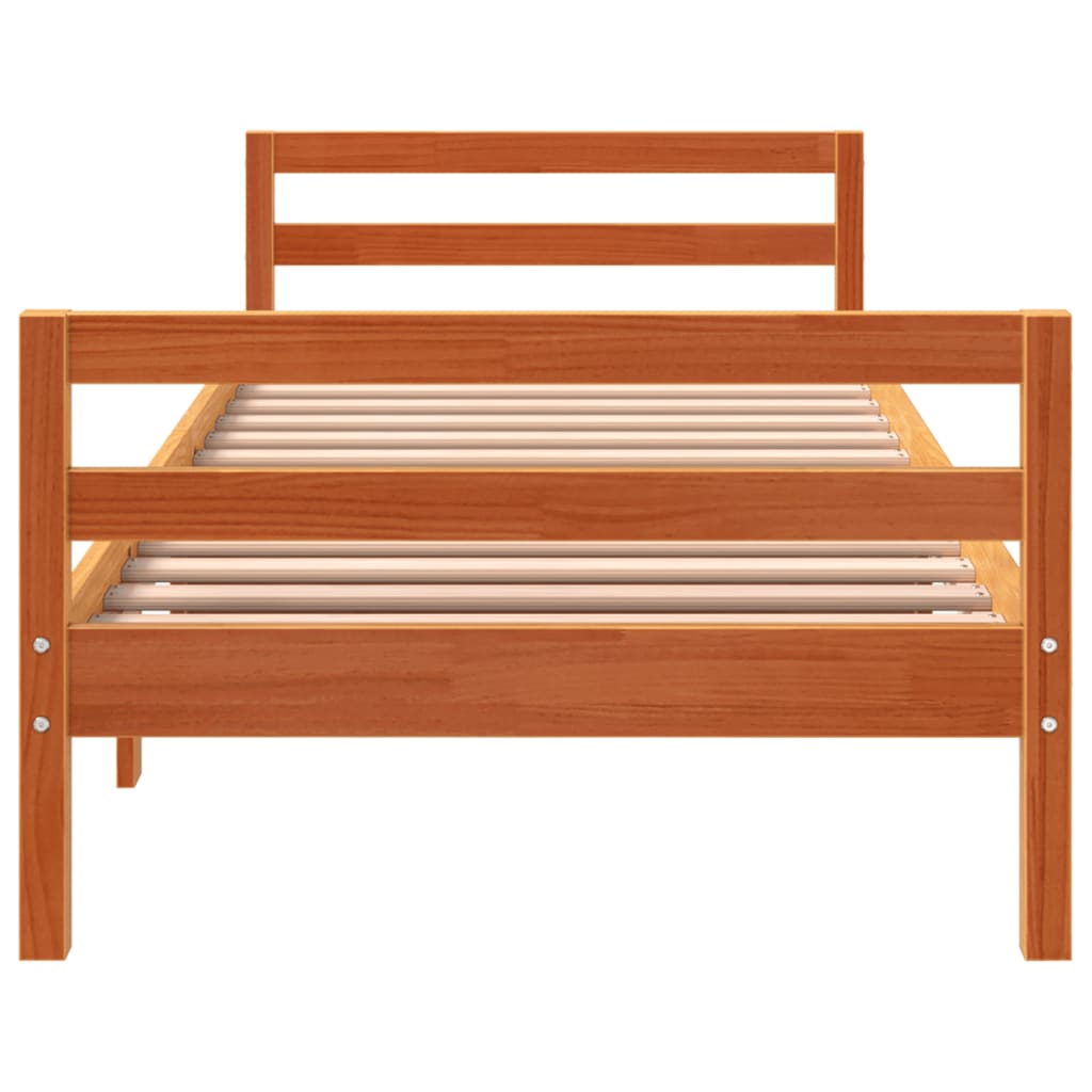 vidaXL Cadre de lit sans matelas cire marron 90x200 cm bois pin massif