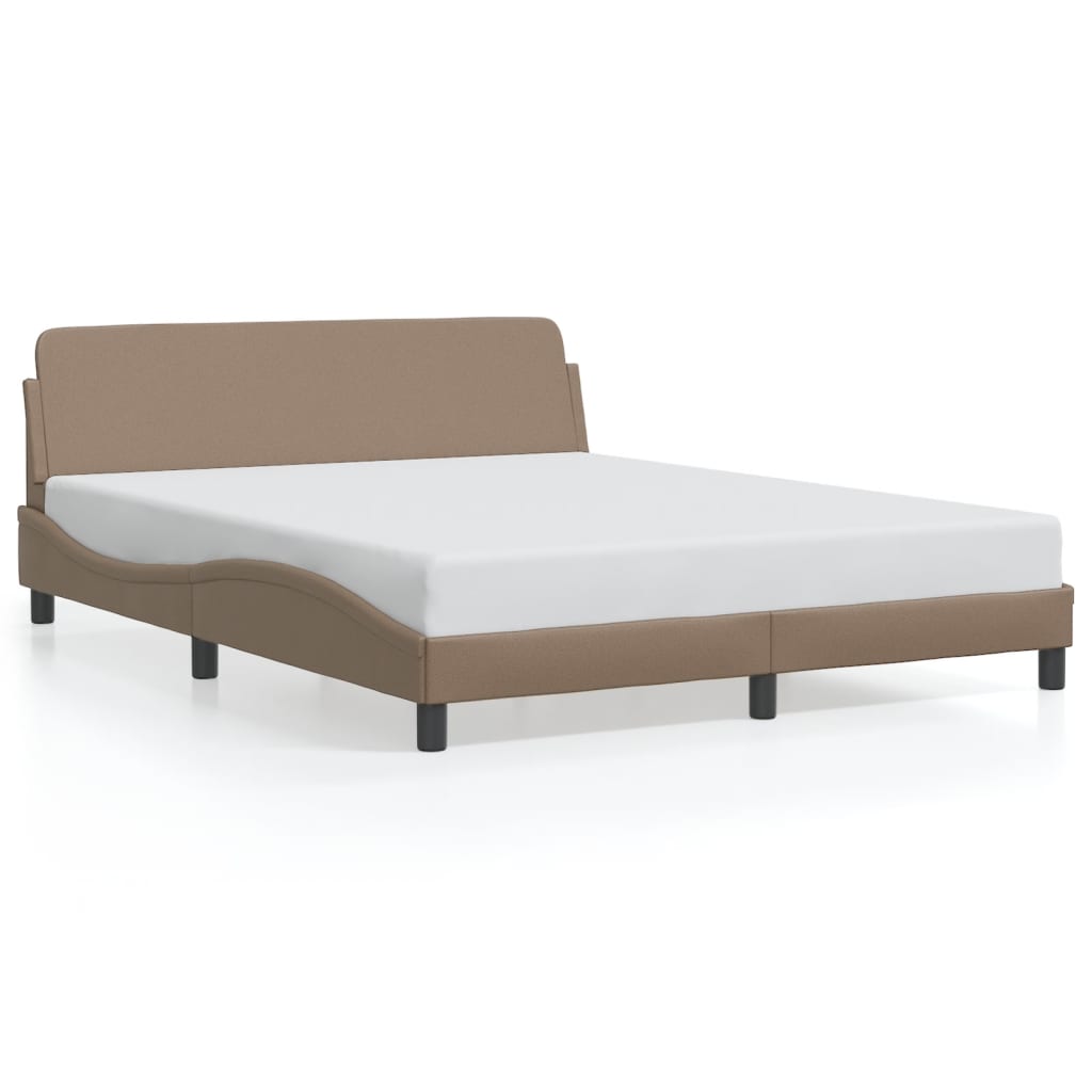 vidaXL Cadre de lit avec tête de lit Cappuccino 160x200 cm Similicuir