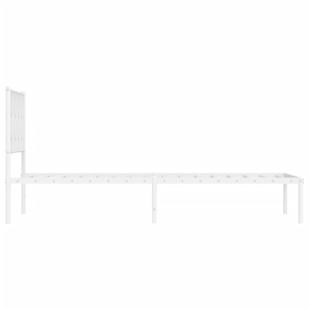 vidaXL Cadre de lit métal sans matelas et tête de lit blanc 100x200 cm