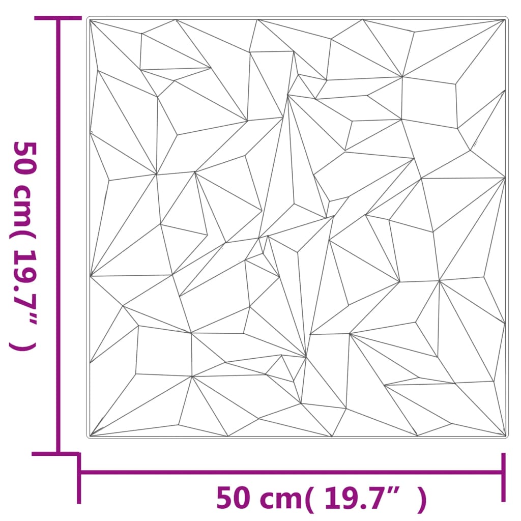 vidaXL Panneaux muraux 12 pcs blanc 50x50 cm XPS 3 m² améthyste