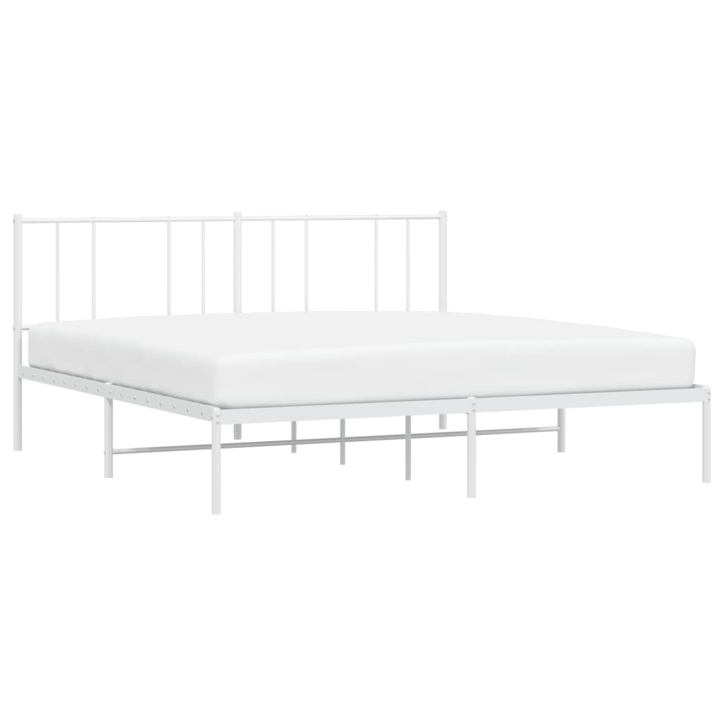 vidaXL Cadre de lit métal sans matelas et tête de lit blanc 193x203 cm