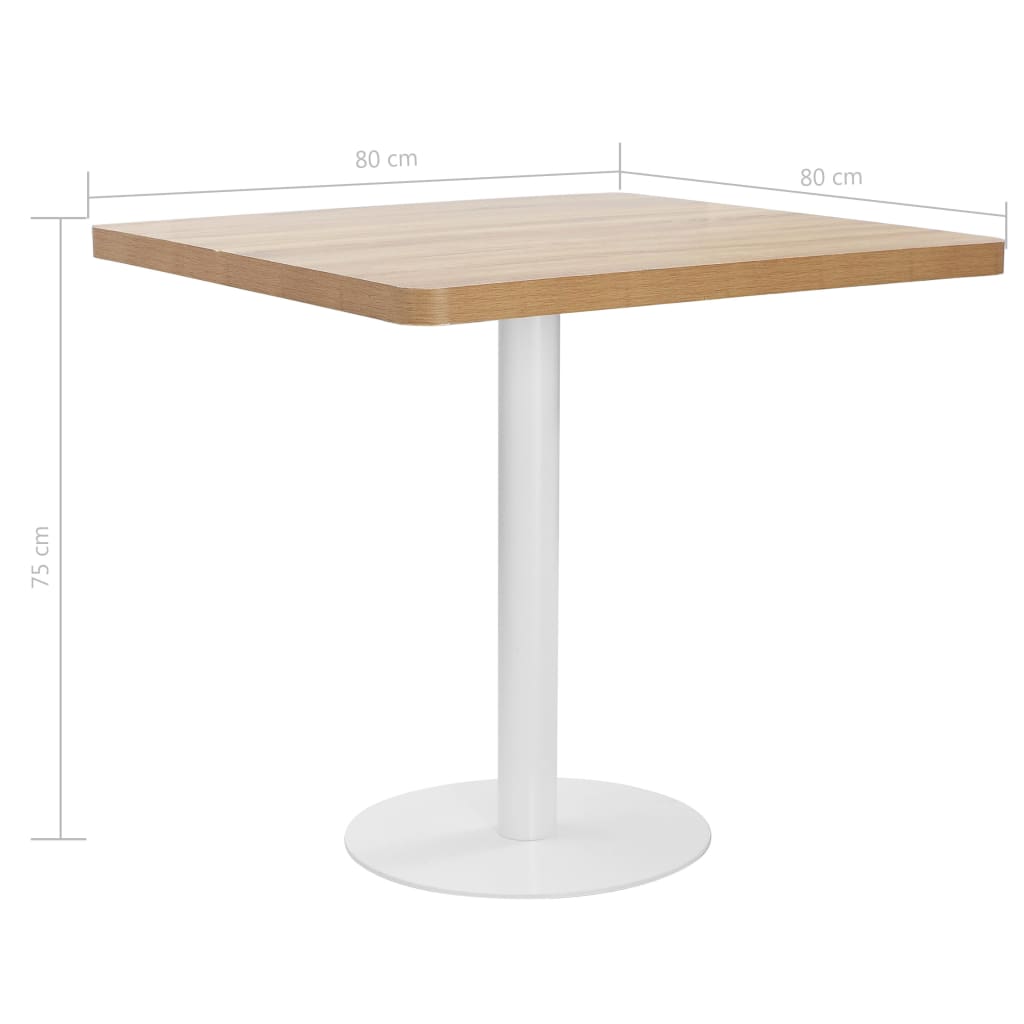 vidaXL Table de bistro Marron clair 80x80 cm MDF