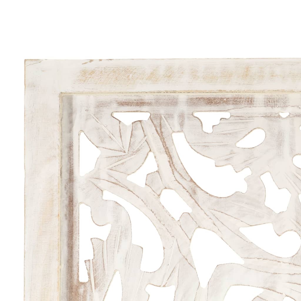 vidaXL Cloison de séparation 3 panneaux Blanc 120x165 cm Bois manguier
