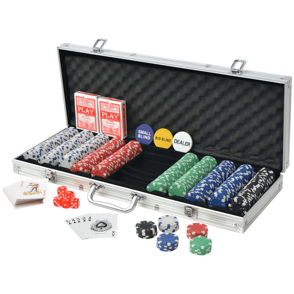 vidaXL Jeu de poker avec 500 jetons Aluminium
