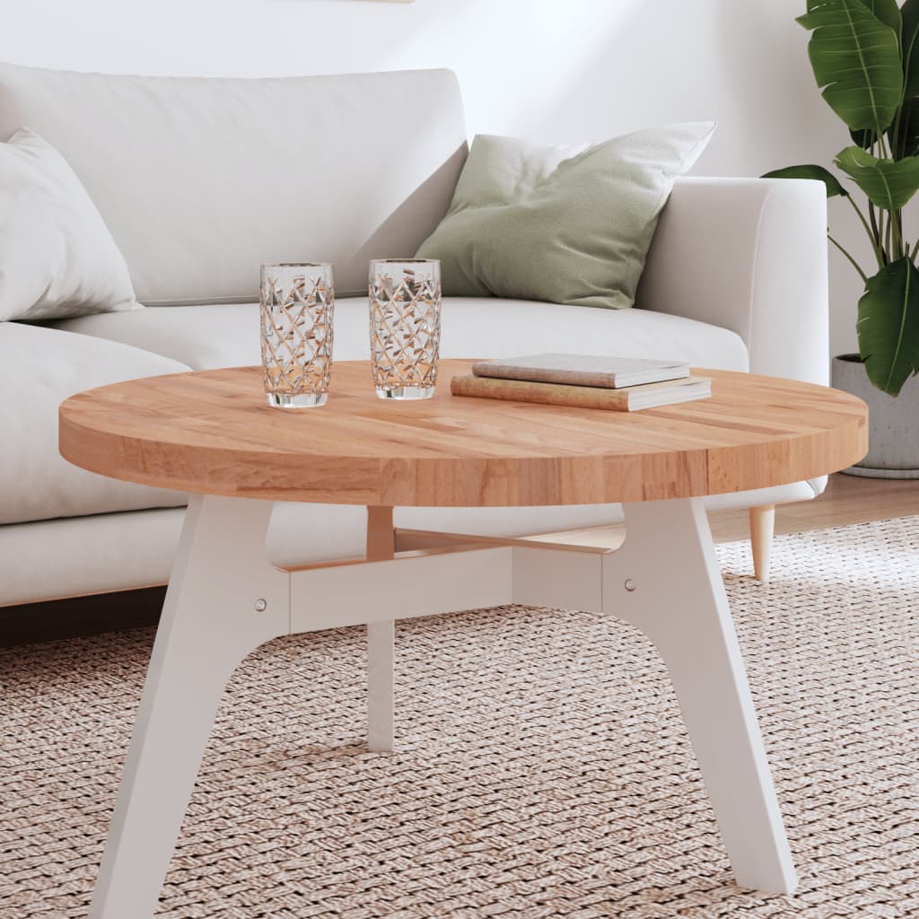 vidaXL Dessus de table Ø80x4 cm rond bois massif de hêtre