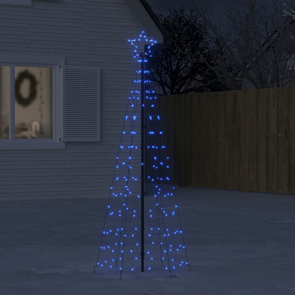 vidaXL Arbre de Noël lumineux avec piquets 220 LED bleu 180 cm