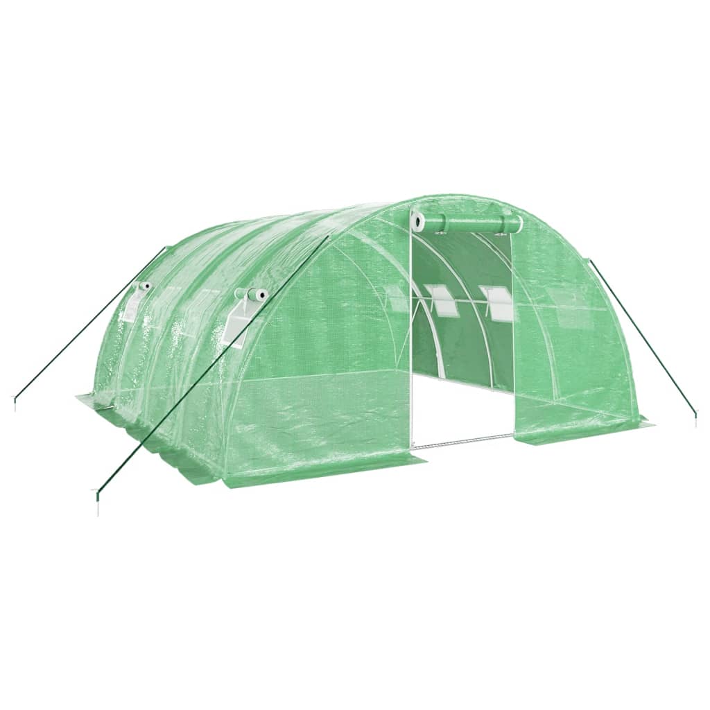 vidaXL Serre avec cadre en acier vert 16 m² 4x4x2 m