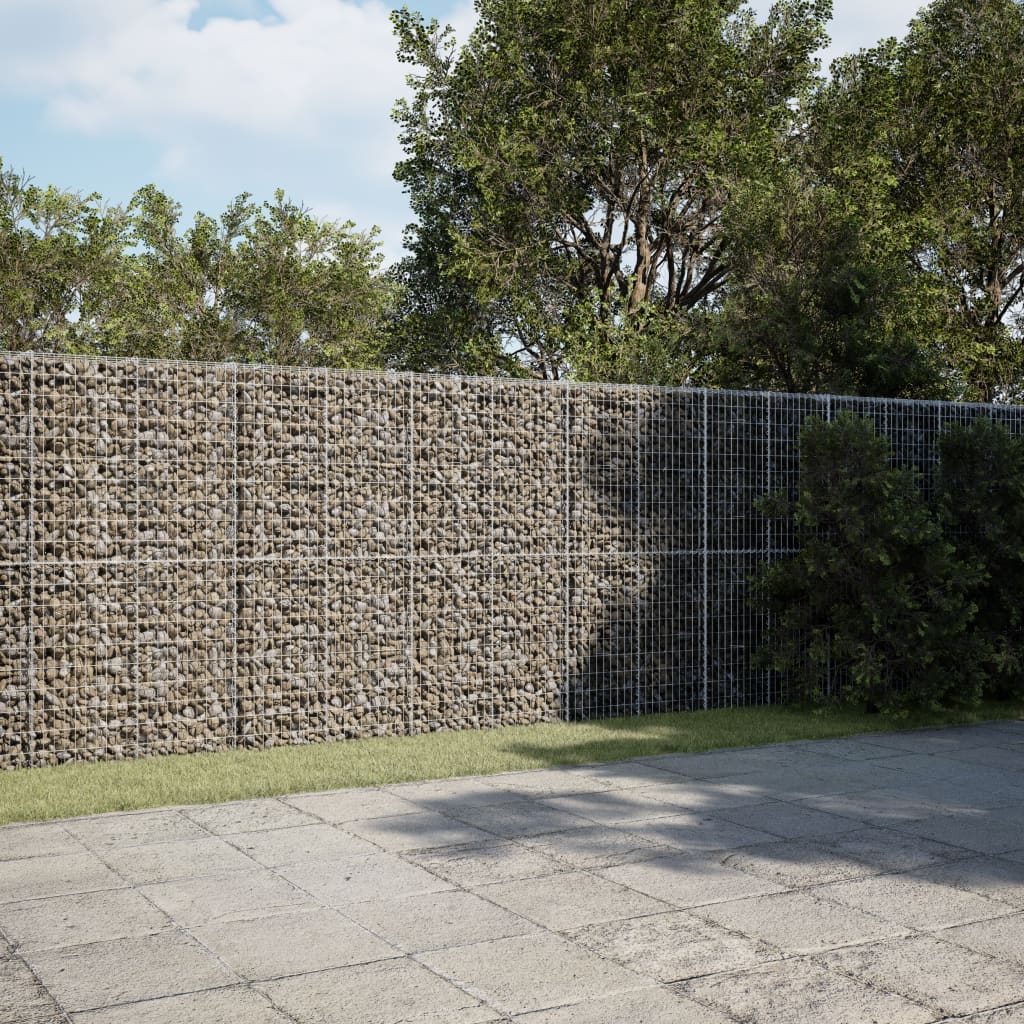 vidaXL Panier gabion avec couvercle 650x100x200 cm fer galvanisé