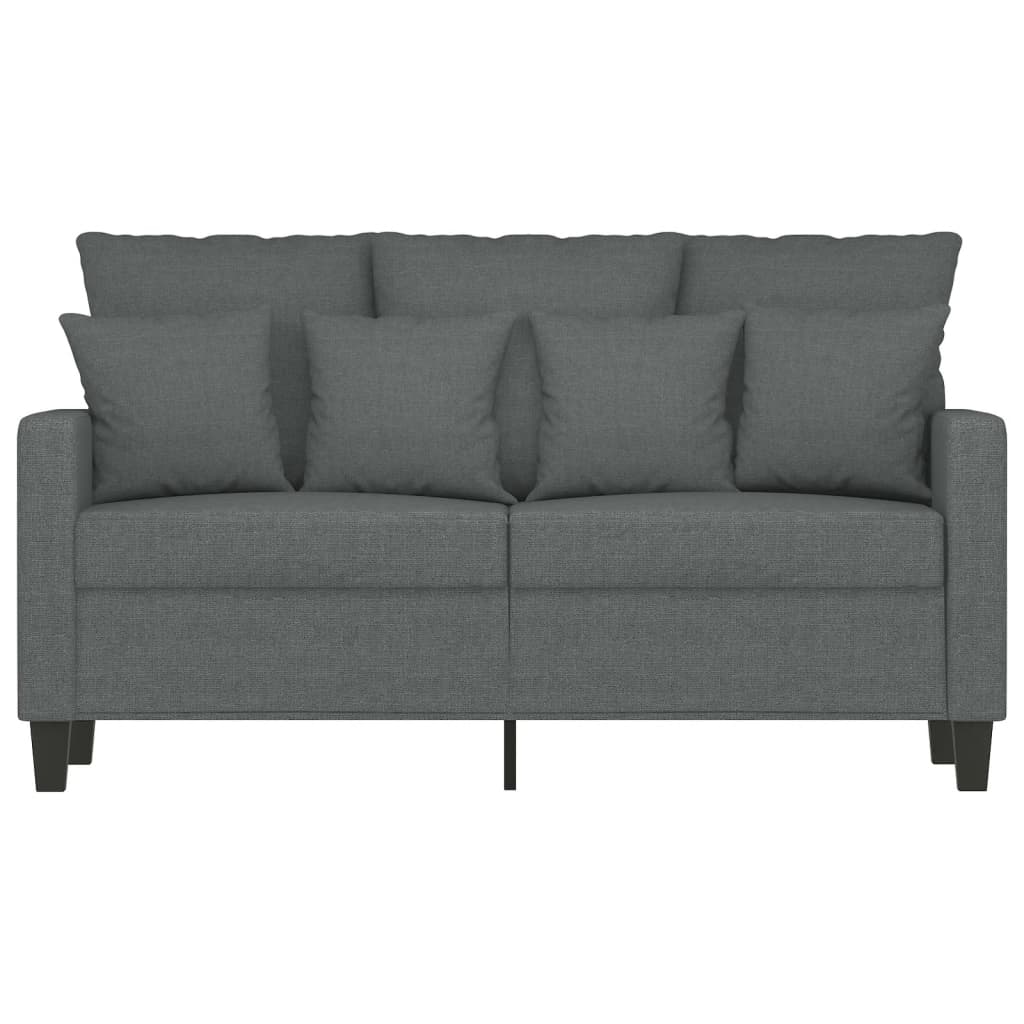 vidaXL Canapé à 2 places Gris foncé 120 cm Tissu