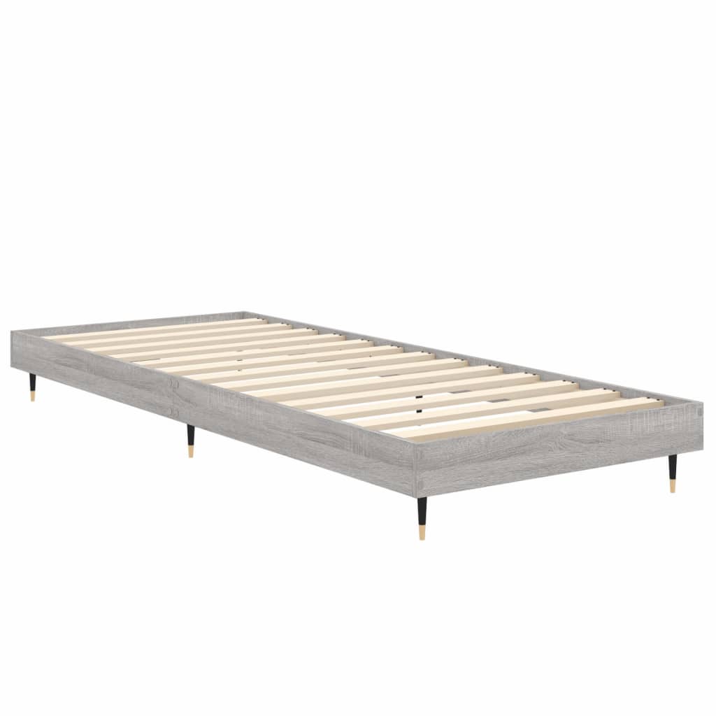 vidaXL Cadre de lit sans matelas sonoma gris 75x190 cm