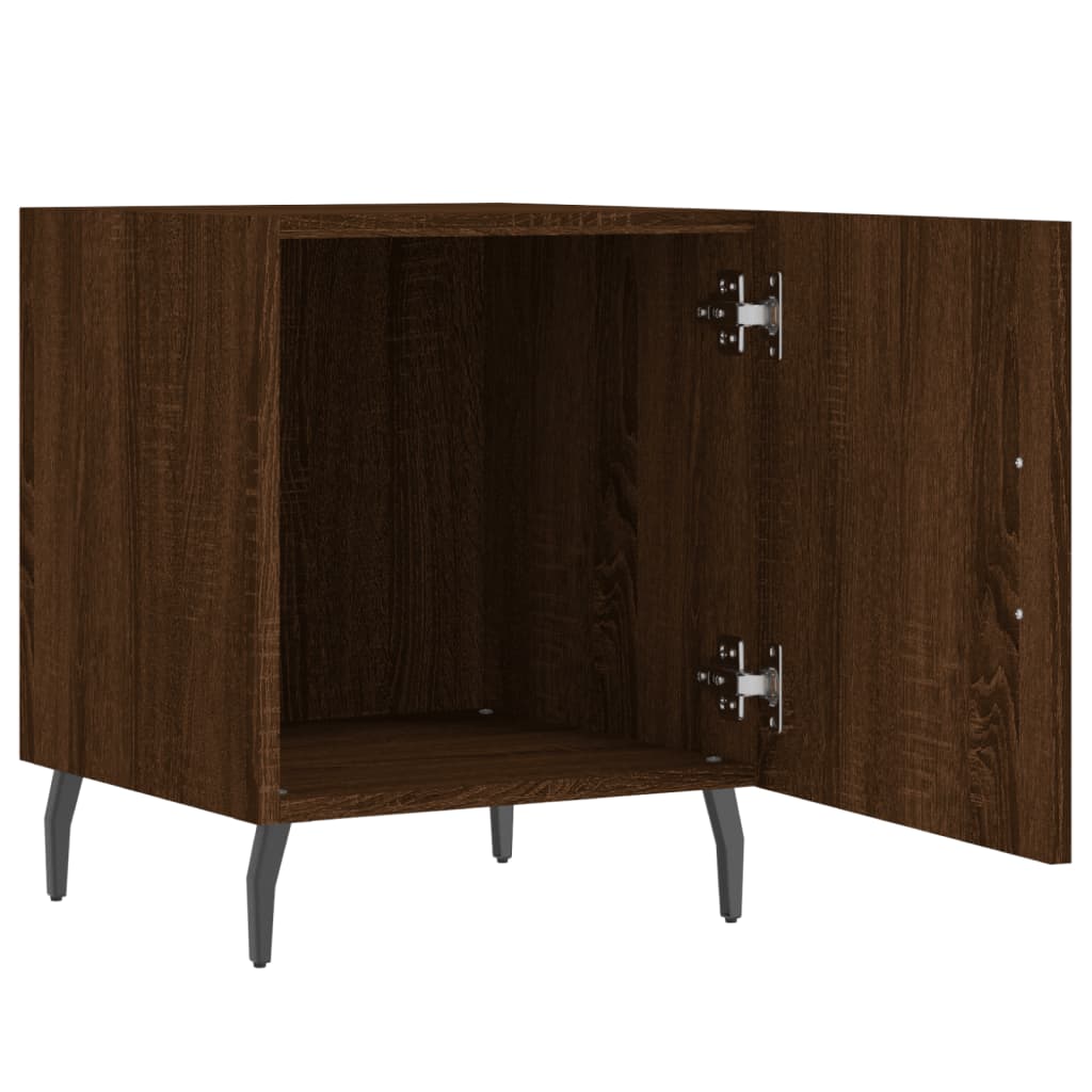 vidaXL Tables de chevet 2pcs chêne marron 40x40x50cm bois d'ingénierie