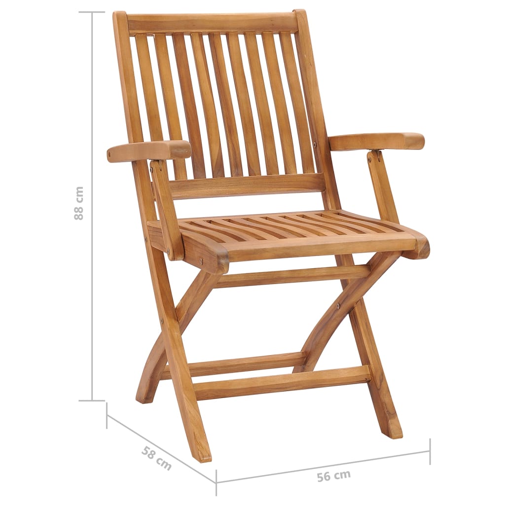 vidaXL Chaises pliables de jardin lot de 6 Bois de teck solide