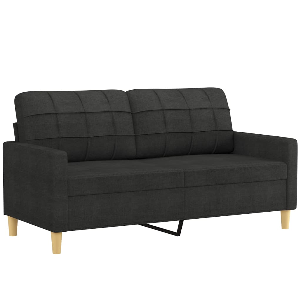 vidaXL Canapé à 2 places Noir 140 cm Tissu