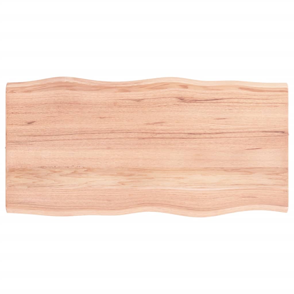 vidaXL Dessus de table bois chêne massif traité bordure assortie